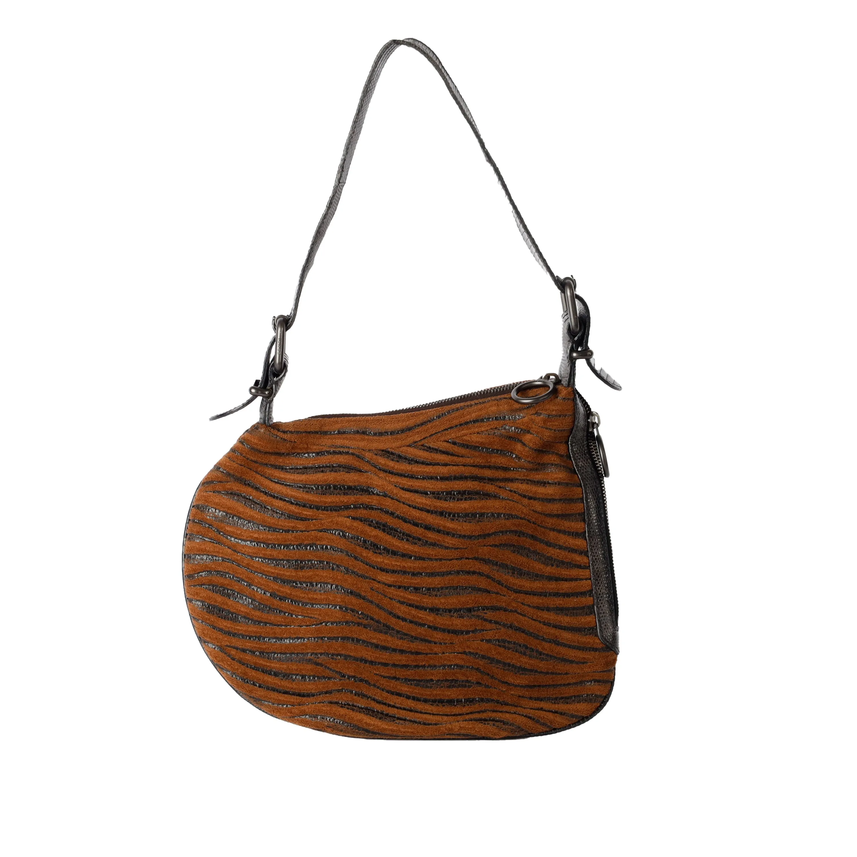 Fendi Wood Paneled Oyster Hobo Bag - '00s