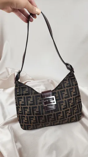 Fendi Zucca Canvas Mamma Baguette Shoulder Bag - 1155