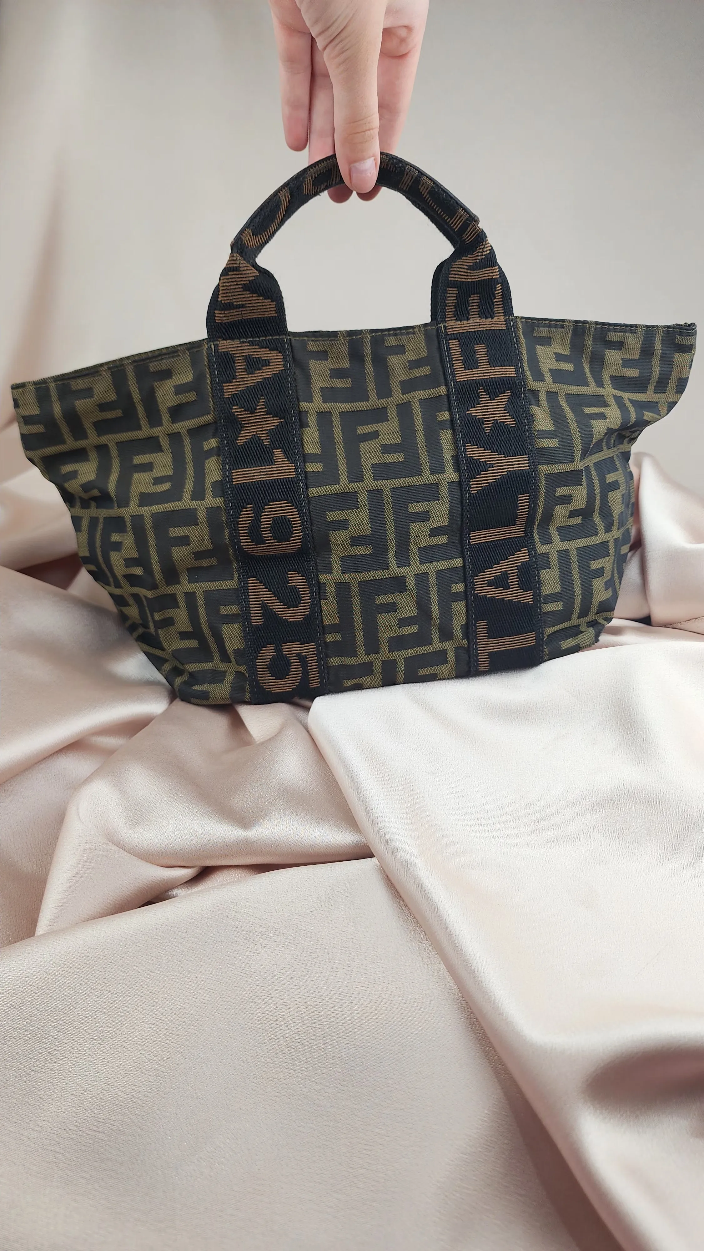 Fendi Zucca Canvas Small Top Handle Hand Bag - 1032