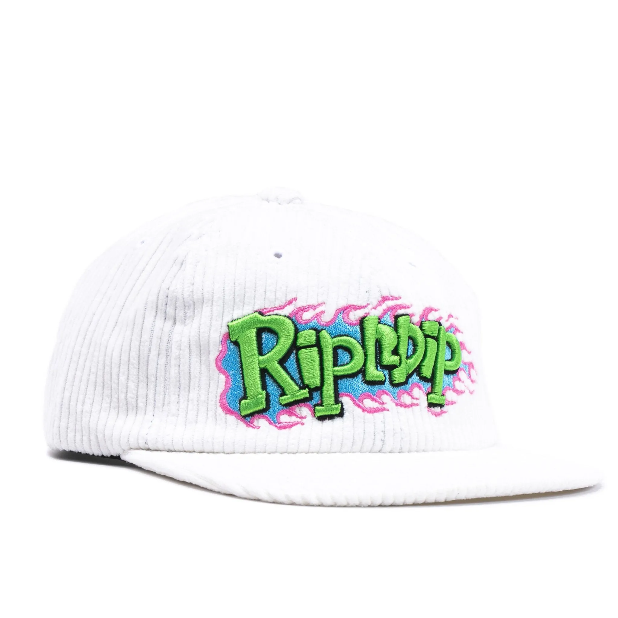 Flaming Hot Corduroy Strapback (White)