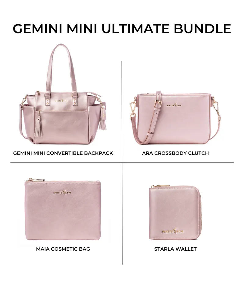 Gemini Mini Convertible Backpack - Pink Metallic