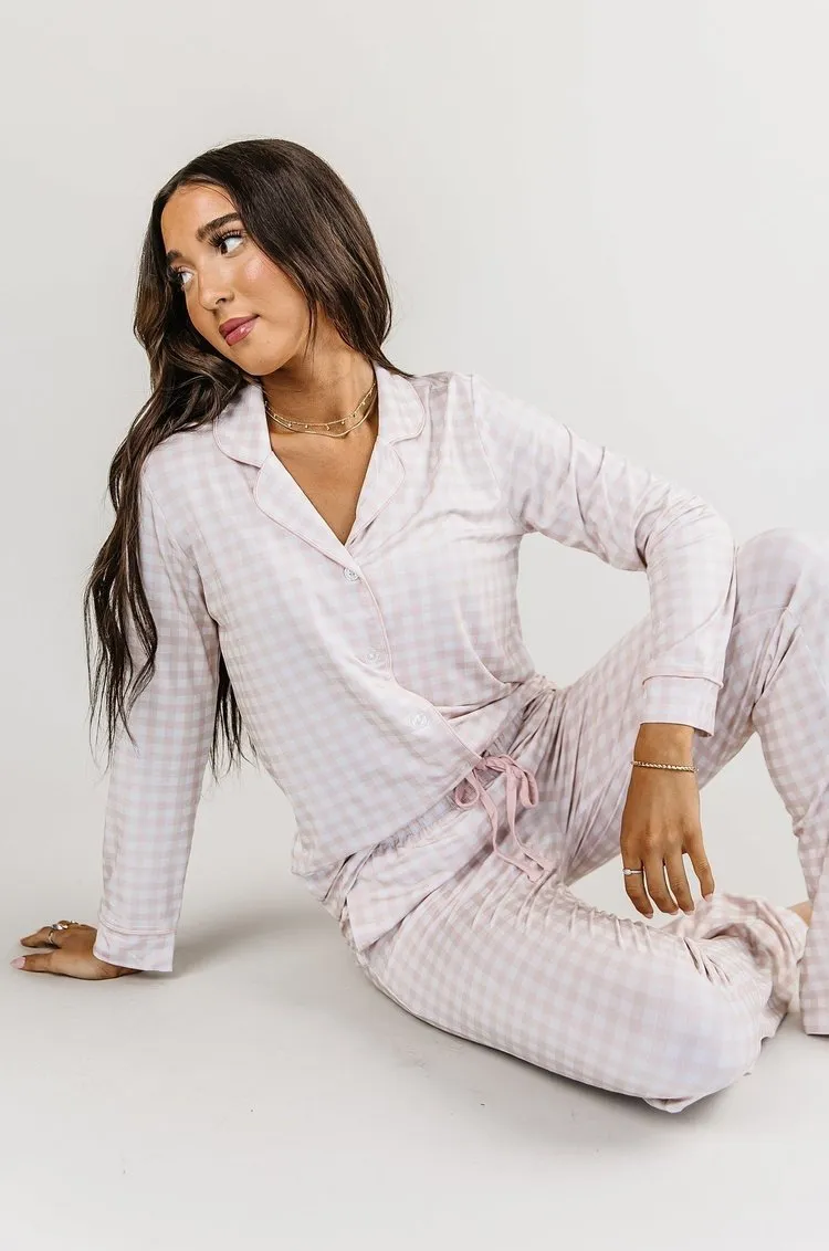 Gingham Pajama Set - Pink