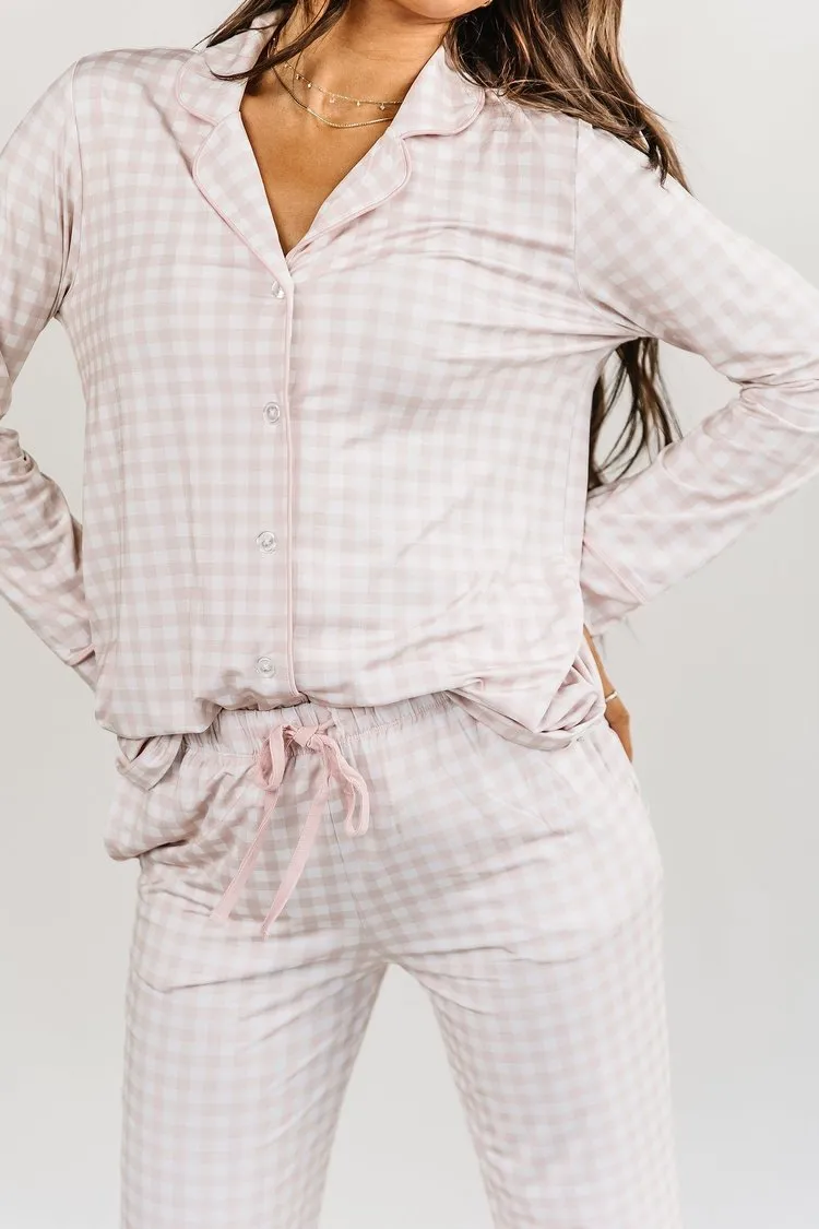 Gingham Pajama Set - Pink