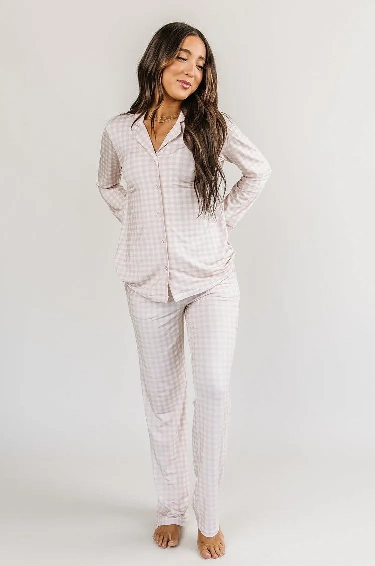 Gingham Pajama Set - Pink