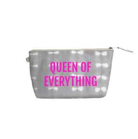 Grey Shibori Clutch Neon Pink Matte "Queen of Everything"