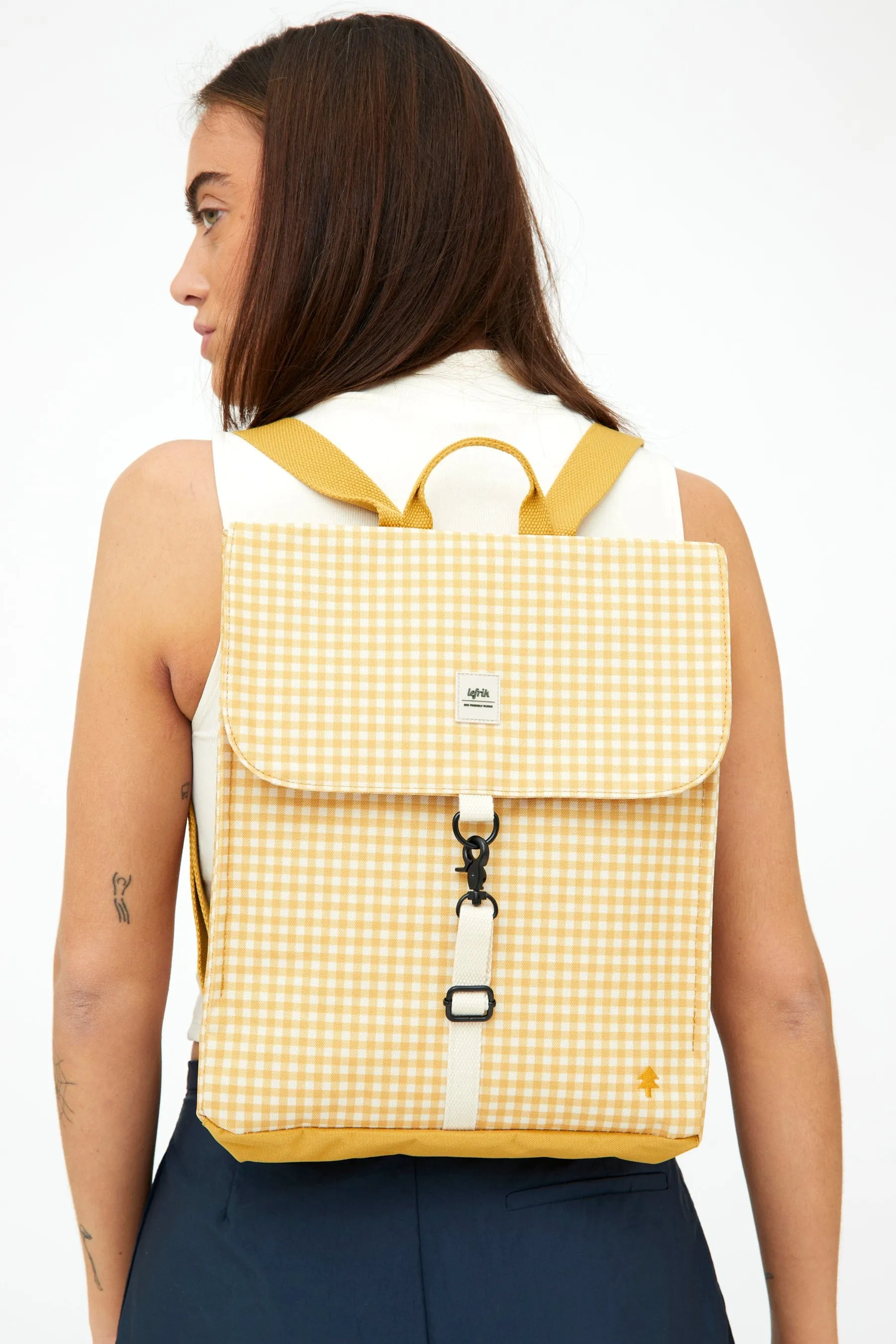 Handy Mini Backpack Vichy Mustard