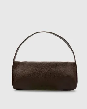 Harlow Slouch Mono Baguette Bag - Choc Nappa