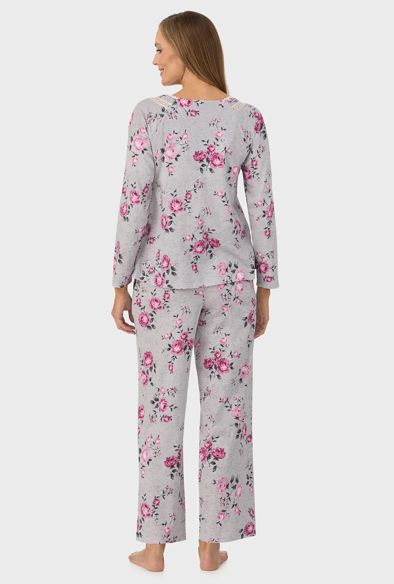 Heather Garden Roses Long Sleeve Long Pant PJ Set