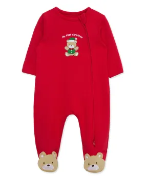 Holiday Bear 2-Way-Zip Footie