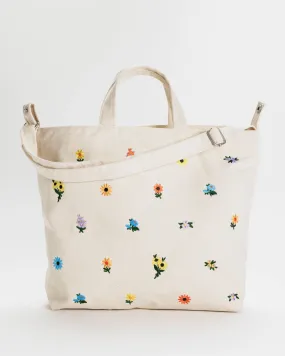 Horizontal Zip Duck Bag - Embroidered Ditsy Floral