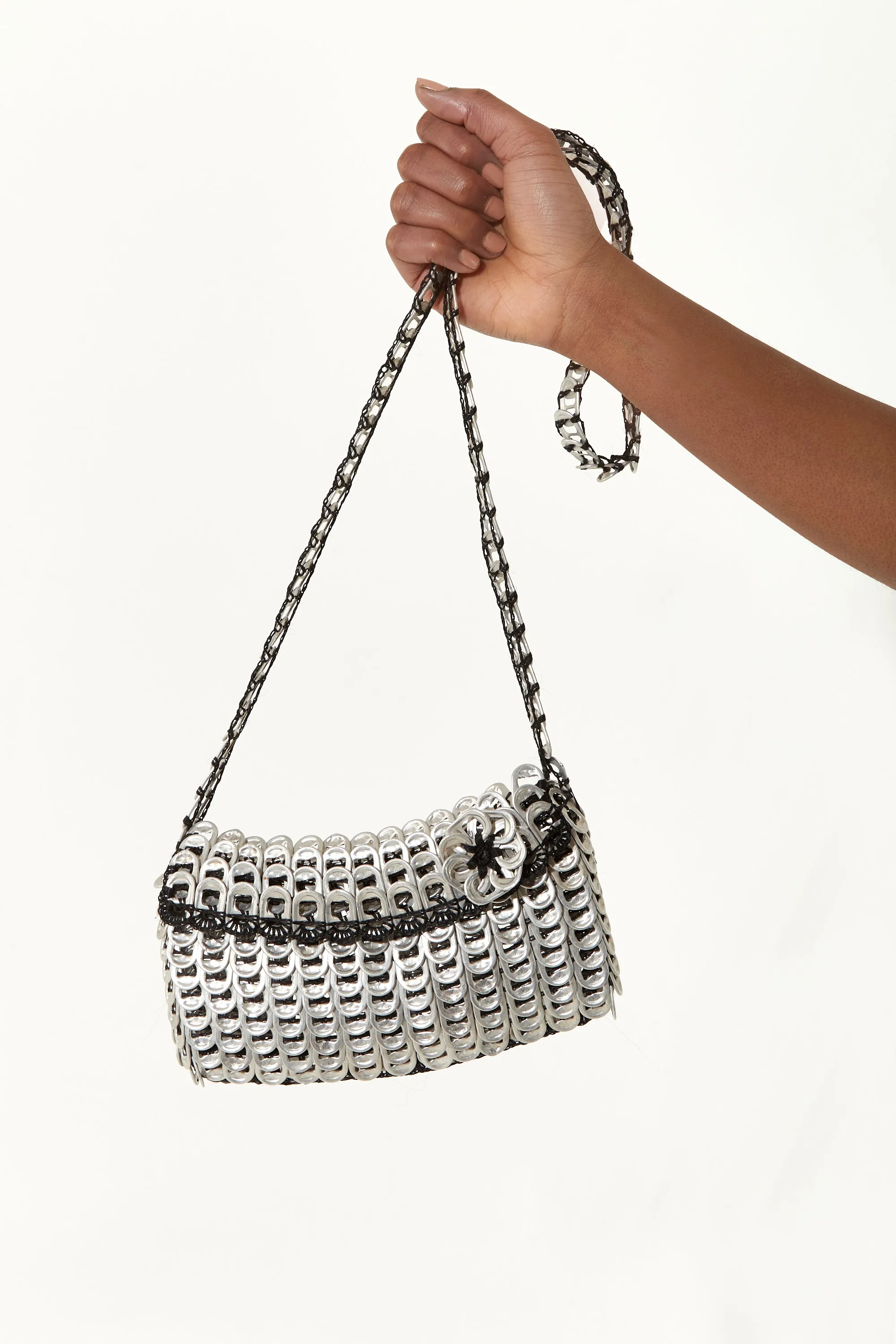 House Of Holland Recycled Metallic Silver Cross Body Bag