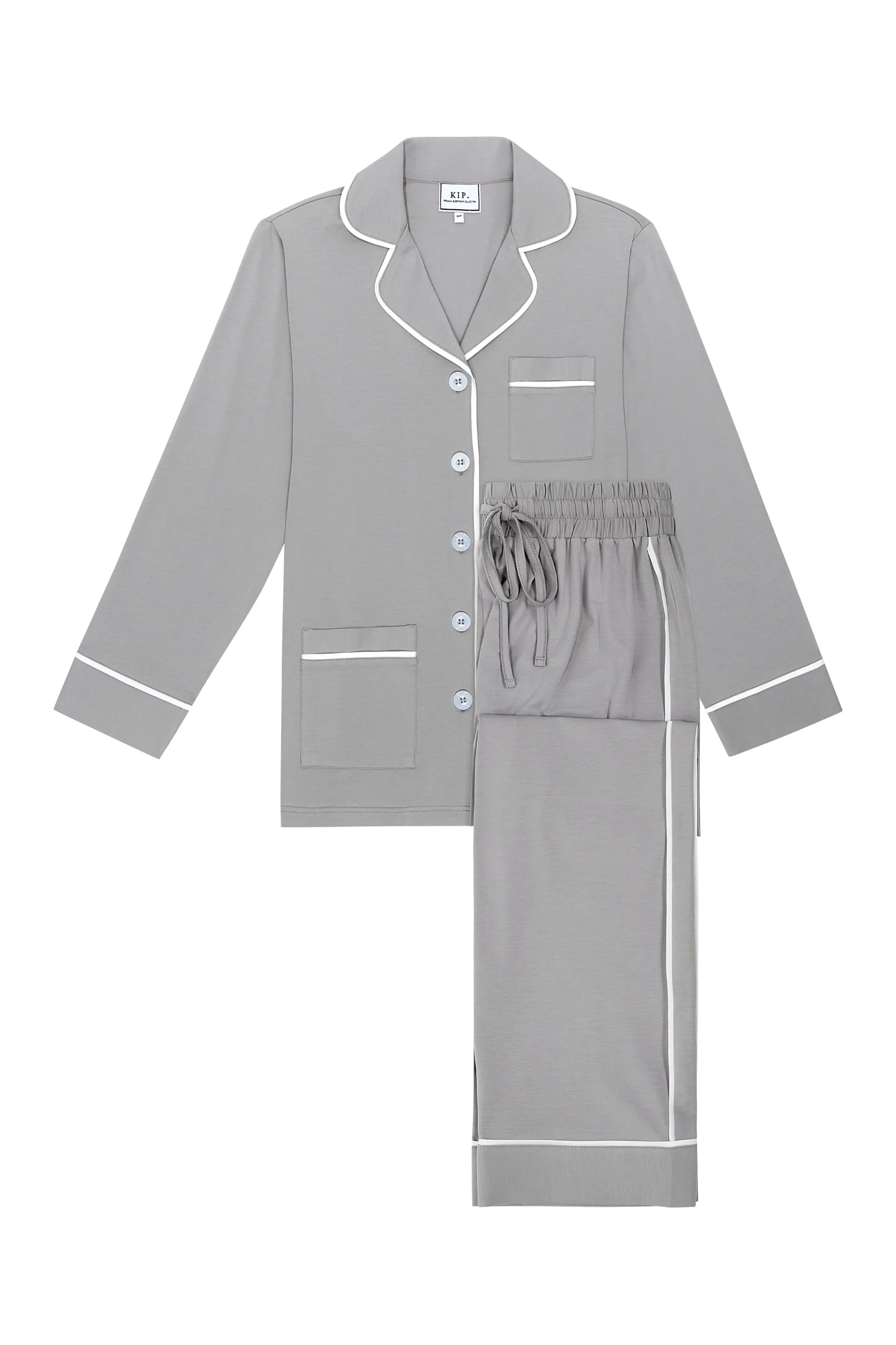 KIP Luxe Stretch Cotton Pajama Set in Haze