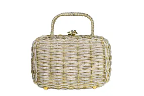 KORET woven golden and silver metal handbag