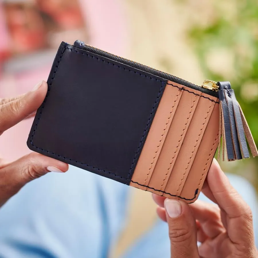 Leather Coin Purse with Card Slots