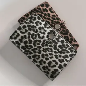 Leopard Print Wallet & Coin Purse - Silver Grey Leopard