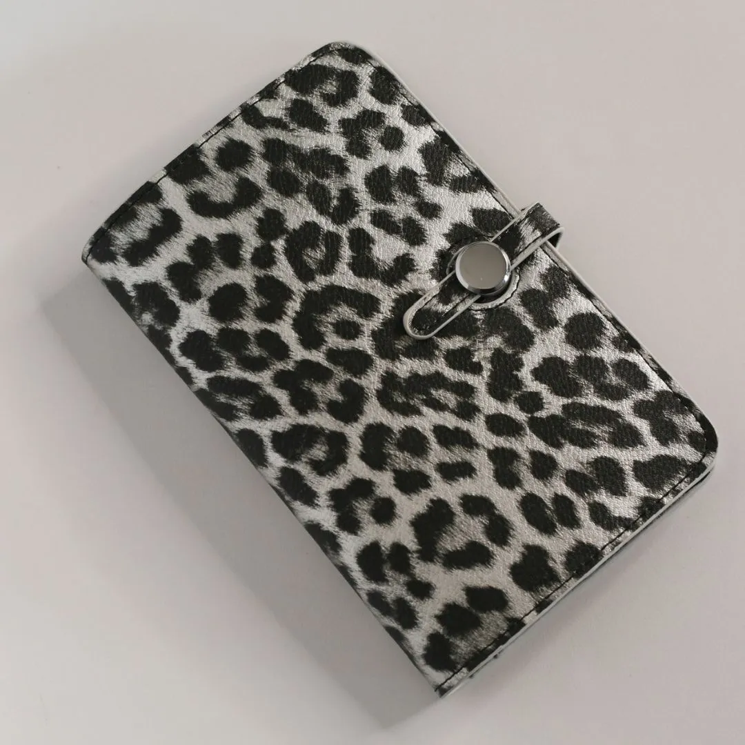 Leopard Print Wallet & Coin Purse - Silver Grey Leopard