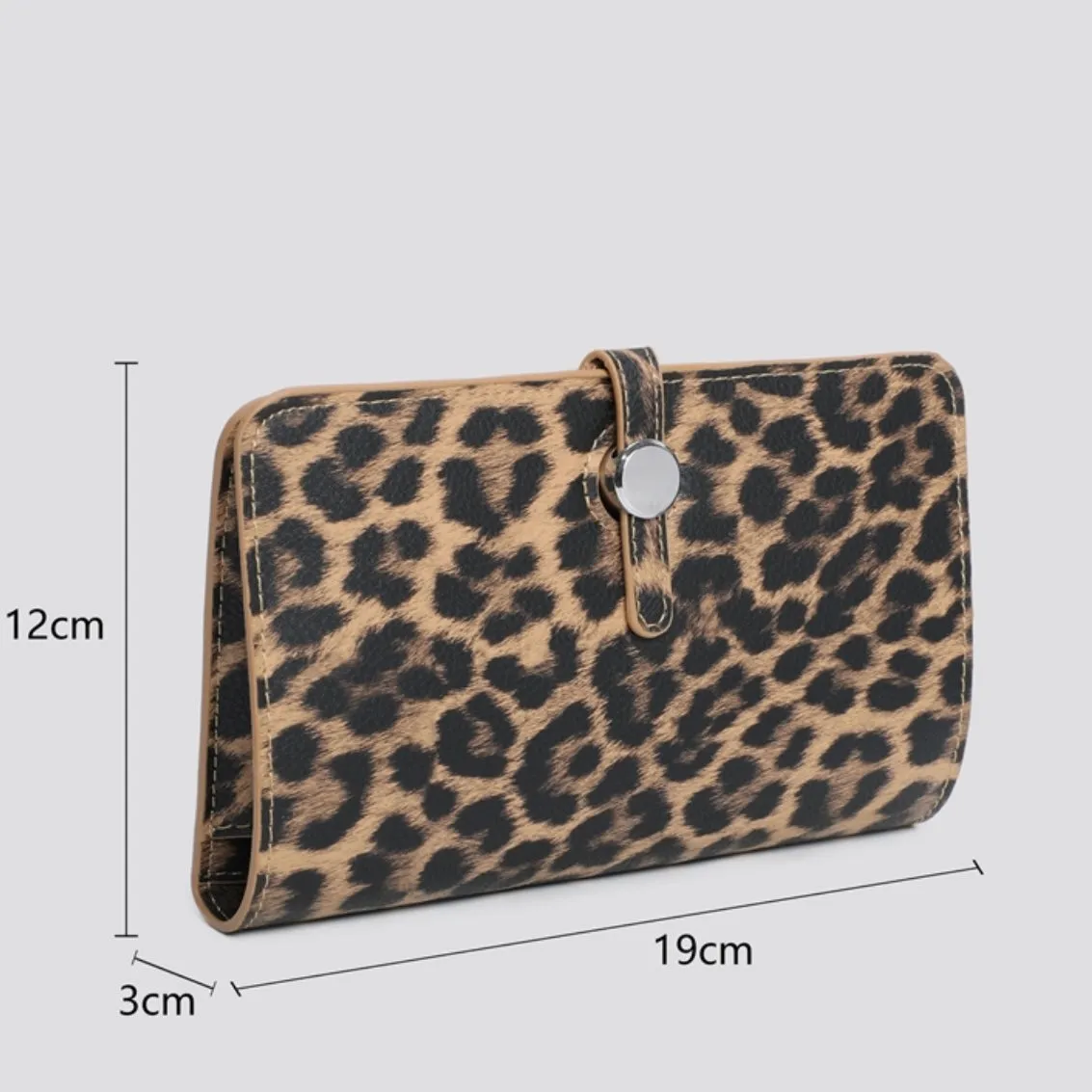 Leopard Print Wallet & Coin Purse - Silver Grey Leopard