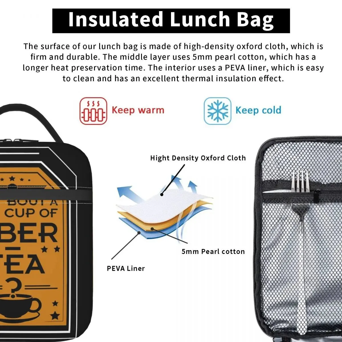 Liber-Tea Helldivers 2 Game Accessories: Insulated Lunch Bag for Travel, Food Storage Boxes, Portable Thermal Cooler, Bento Box