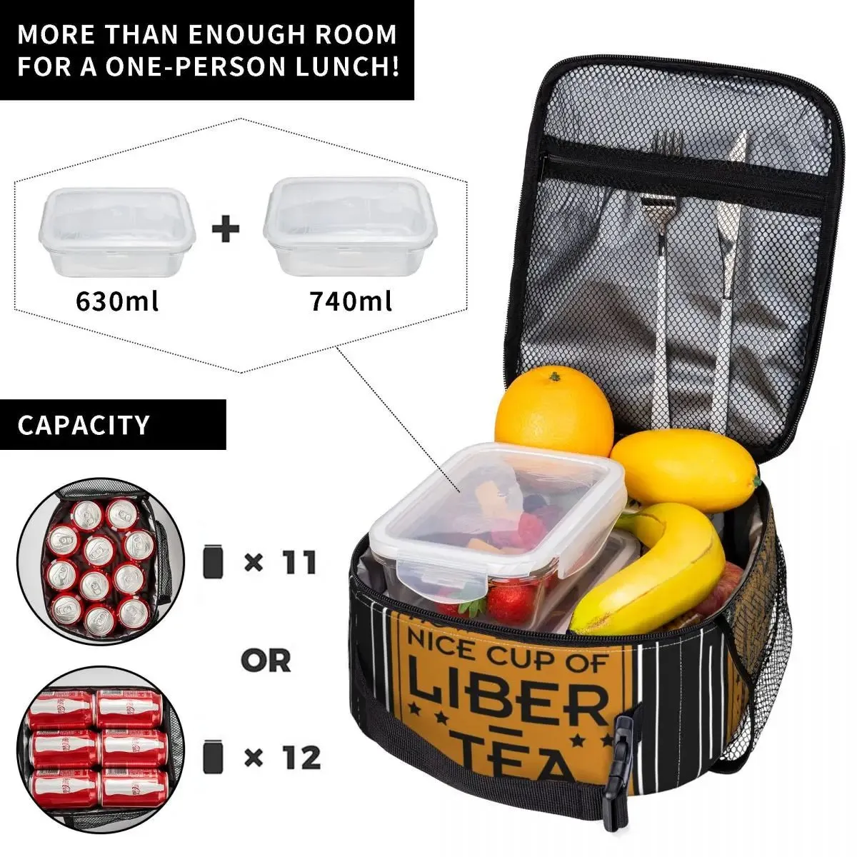 Liber-Tea Helldivers 2 Game Accessories: Insulated Lunch Bag for Travel, Food Storage Boxes, Portable Thermal Cooler, Bento Box