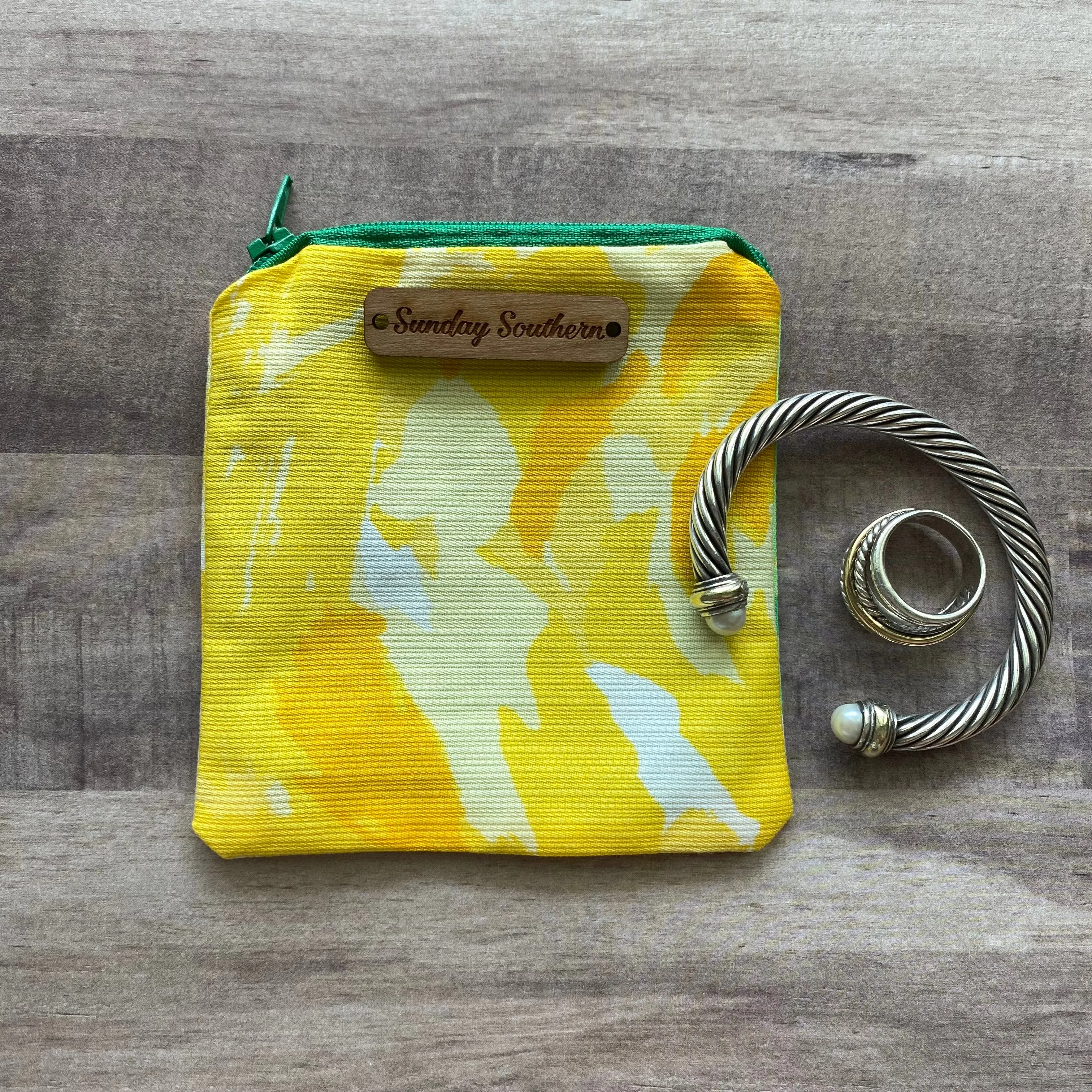 Lilly Pulitzer Yellow Mini Zipper Bag