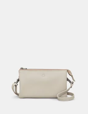 Logan Warm Grey Leather Mulitway Cross Body Bag