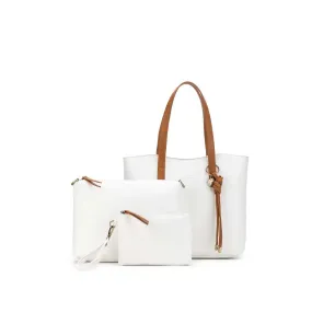 Lucia 3 Piece Handbag Set White