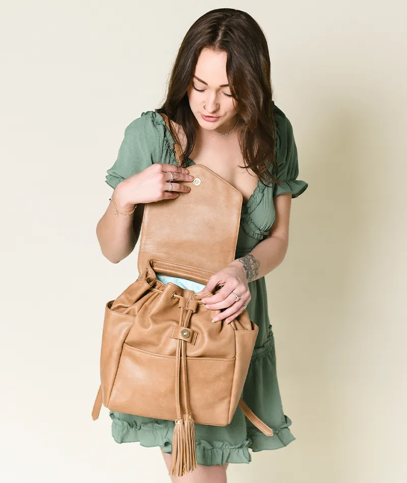 Luna Drawstring Backpack - Almond - [Outlet RETIRED Final Sale]