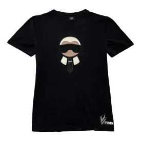 Men's Karl Lagerfeld Logo T-Shirt Black Size IT 50 / UK L