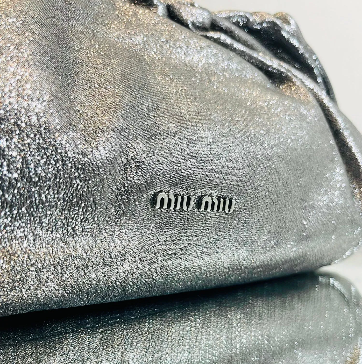 Miu Miu Metallic Leather Clutch Bag