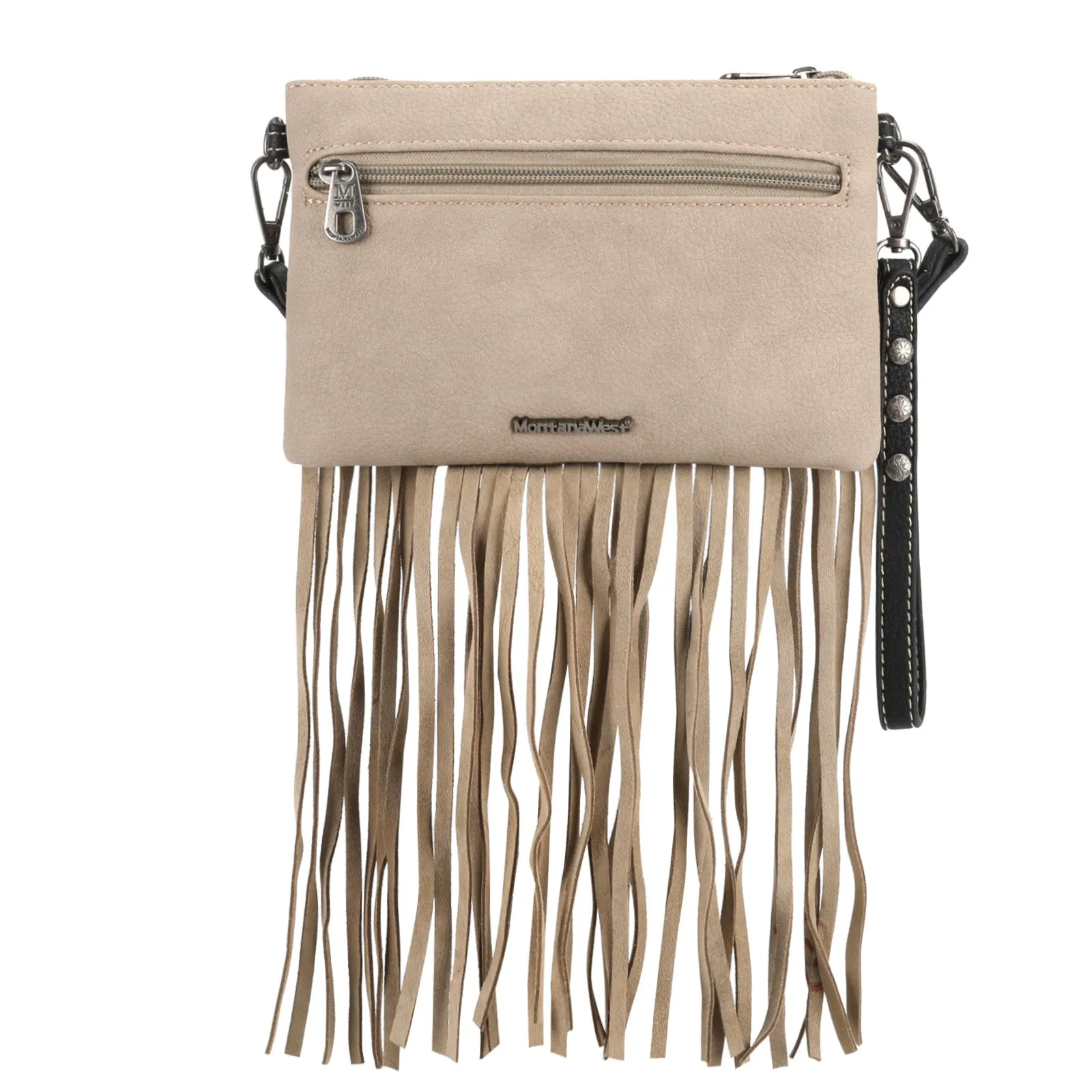 Montana West Embroidered Fringe Crossbody Wristlet