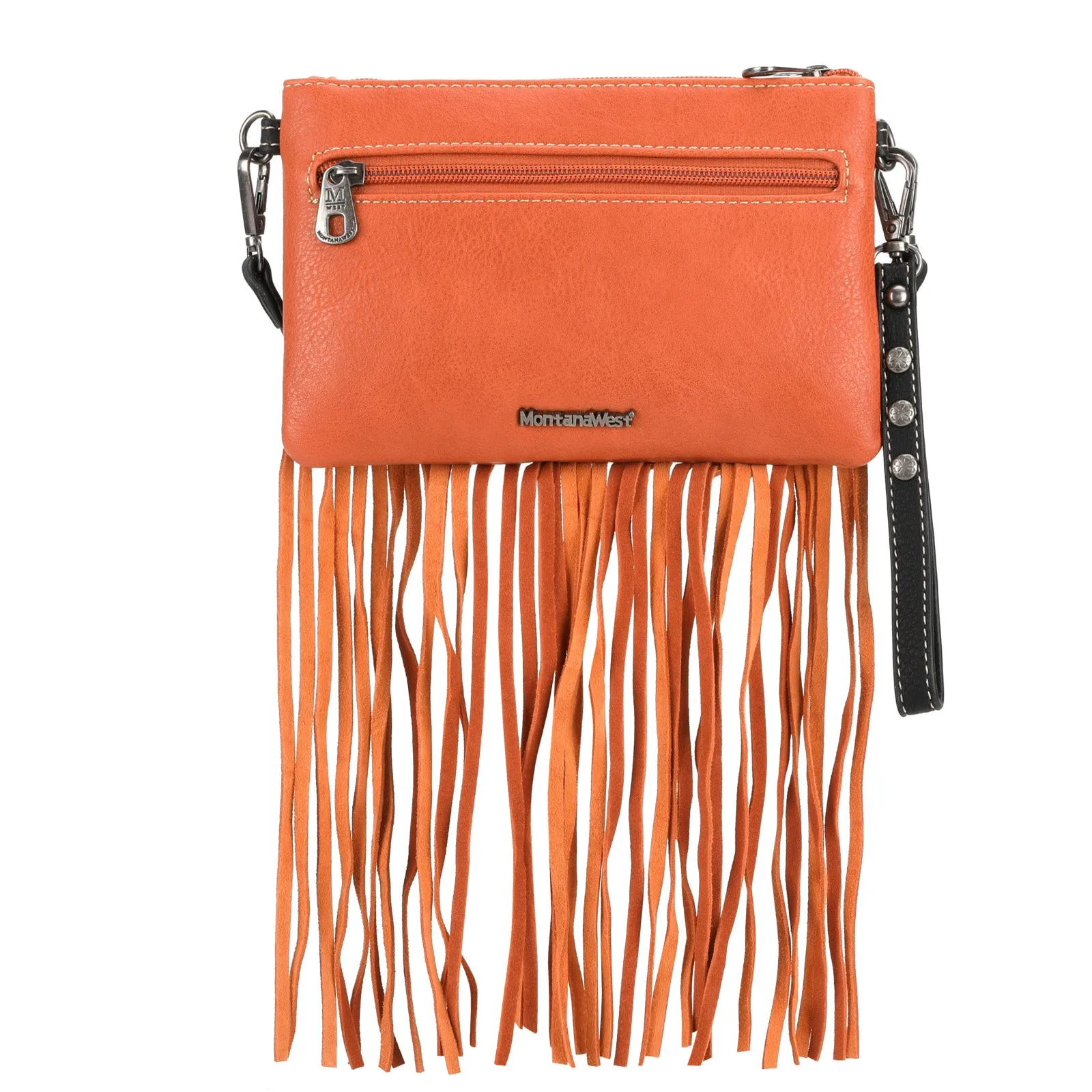 Montana West Embroidered Fringe Crossbody Wristlet