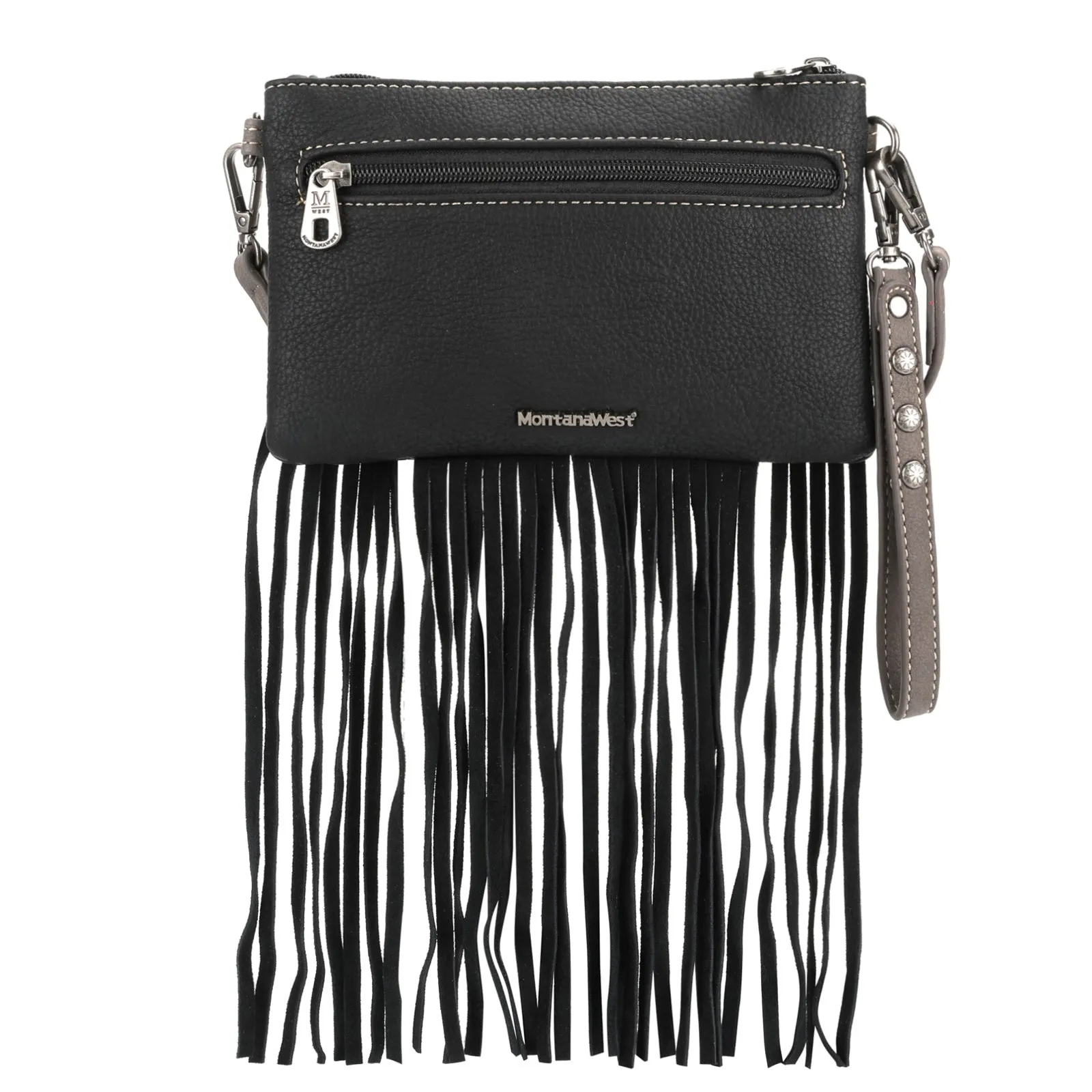 Montana West Embroidered Fringe Crossbody Wristlet