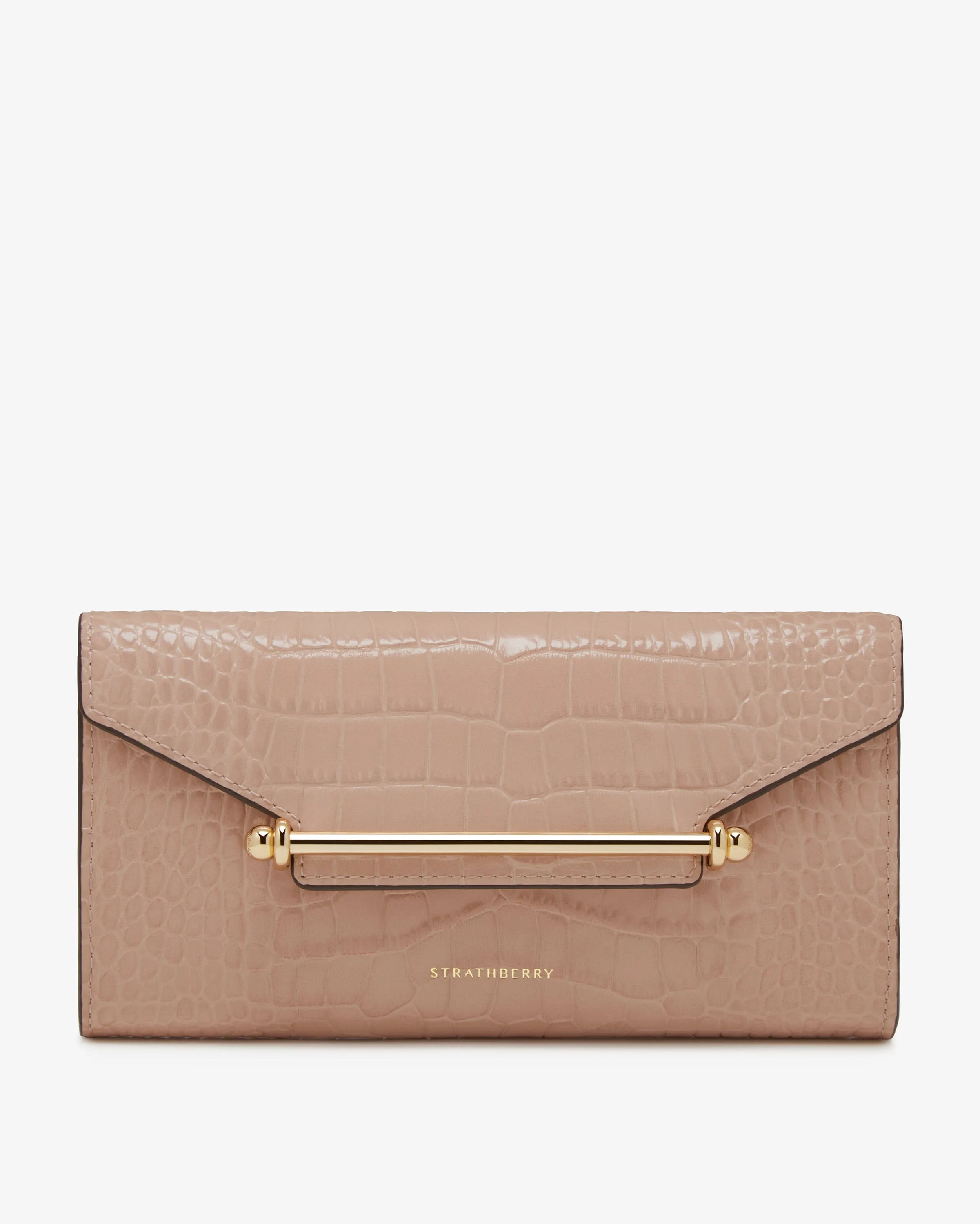 Multrees Chain Wallet - Croc-Embossed Leather Peony