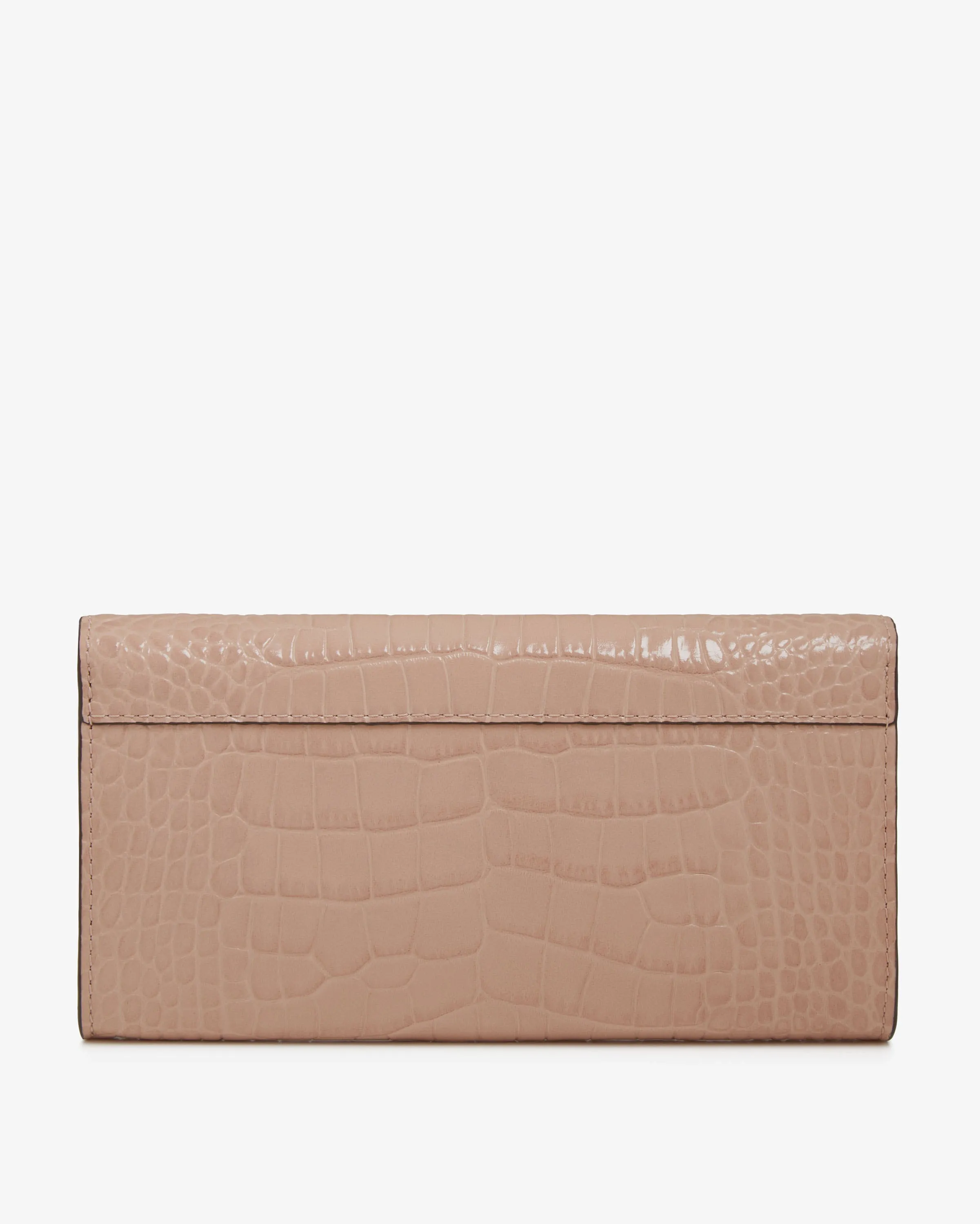 Multrees Chain Wallet - Croc-Embossed Leather Peony