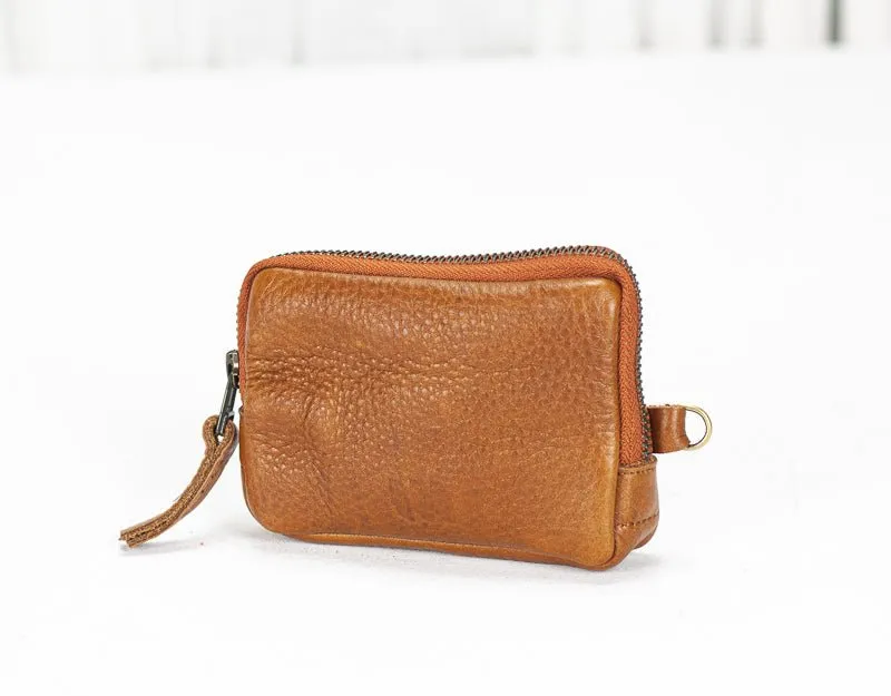 Myrto wallet - Brown pebbled leather