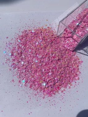 PAULA Custom pink mix. White and pink mix polyester glitter  cosmetic glitter