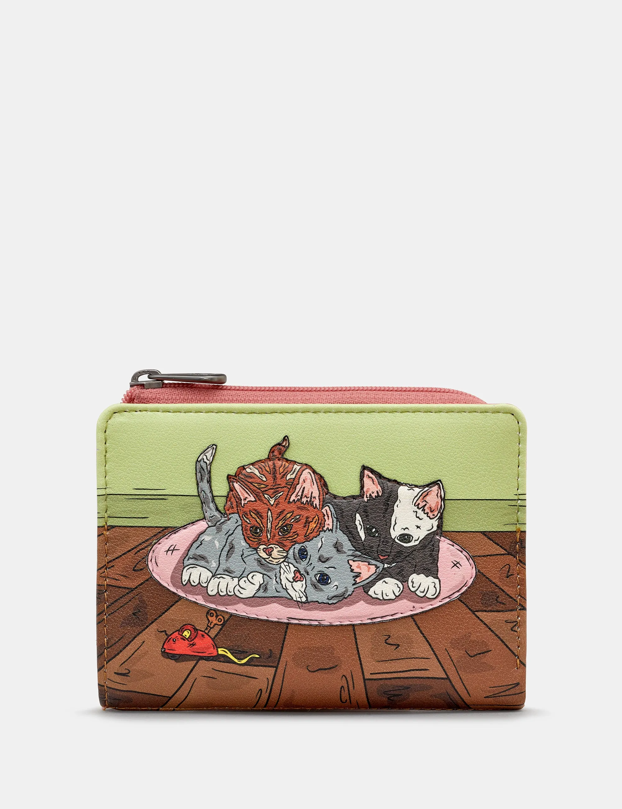 Playtime Kittens Leather Flap Over Purse