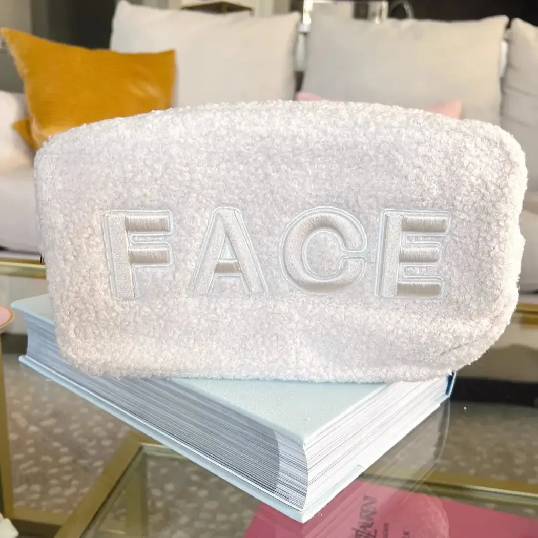 Premade Face White Sherpa Bag