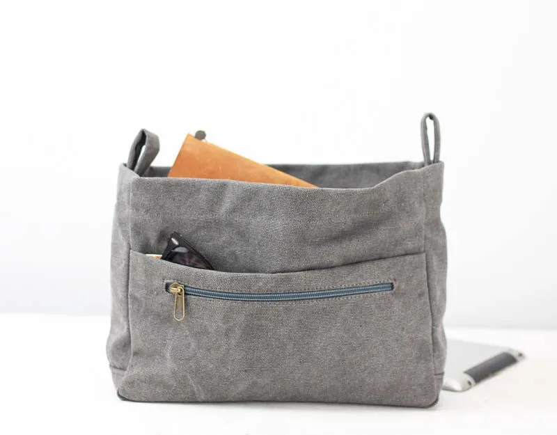 Purse Insert - Grey canvas