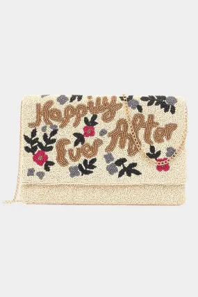 "Happily Ever After" Floral Beaded Clutch Purse