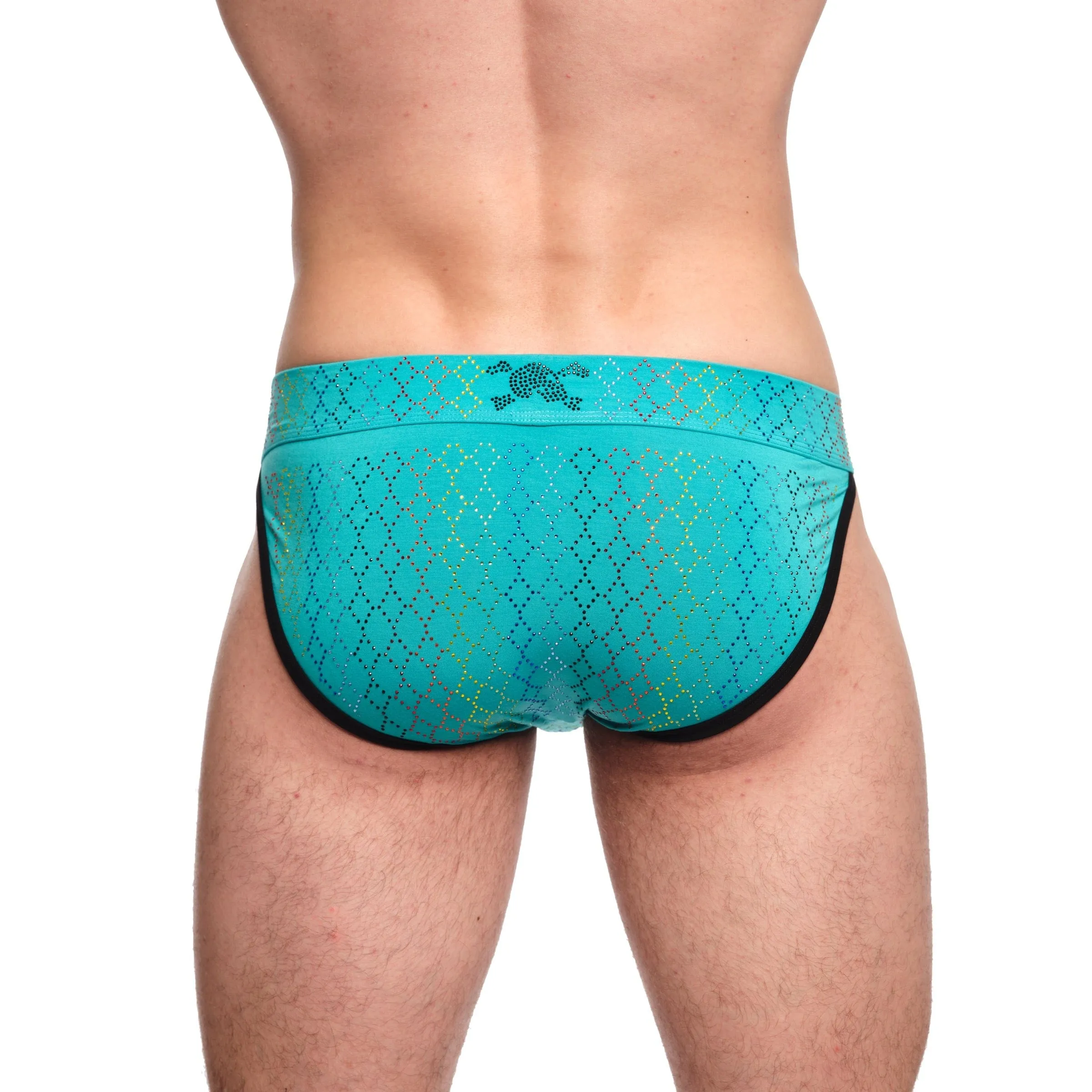 Rainbow Crystal Sport Brief Turquoise