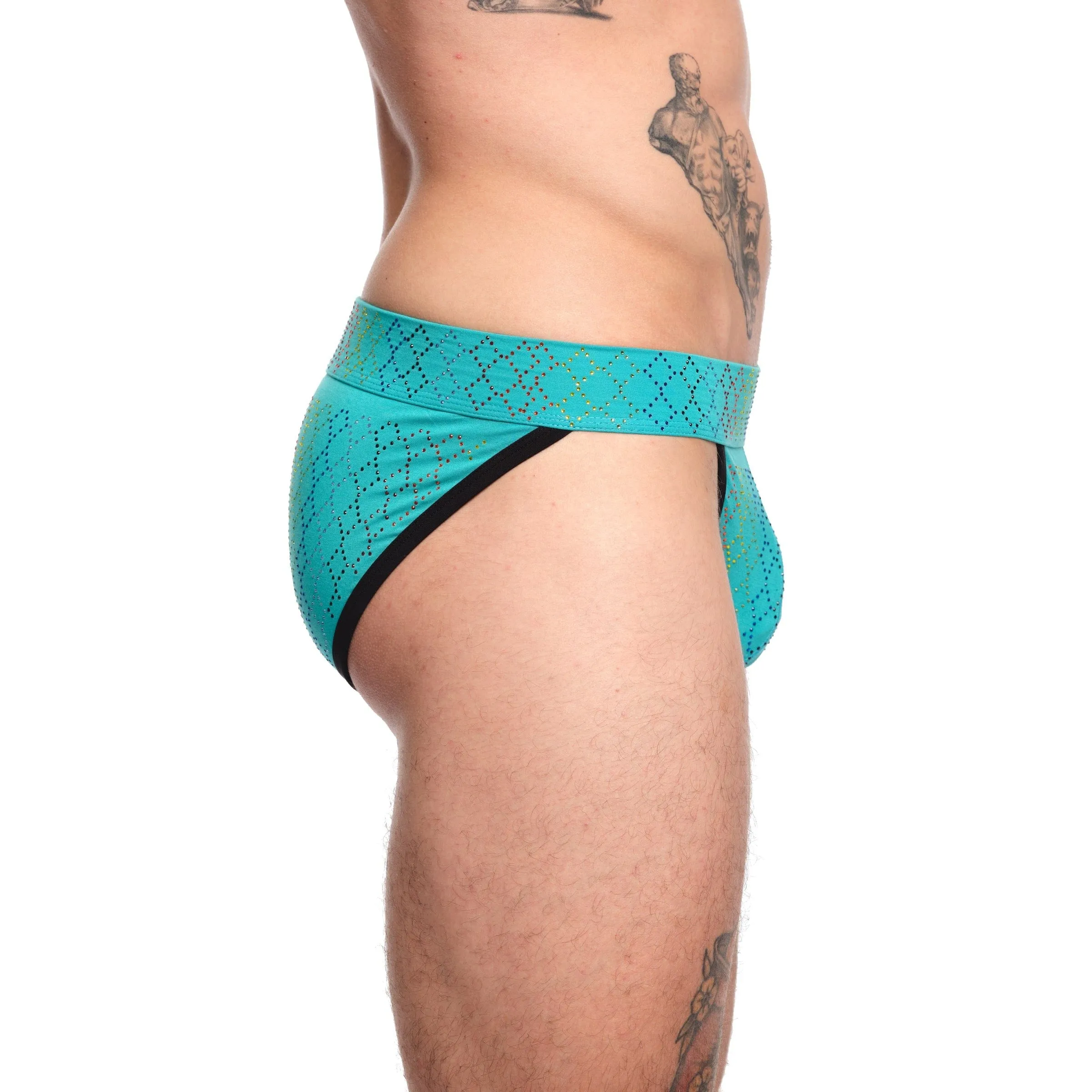 Rainbow Crystal Sport Brief Turquoise