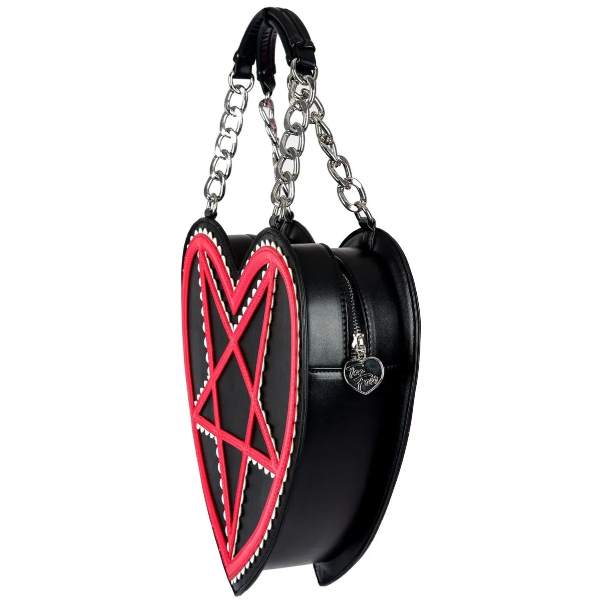 Red Pentagram Heart Shaped Handbag