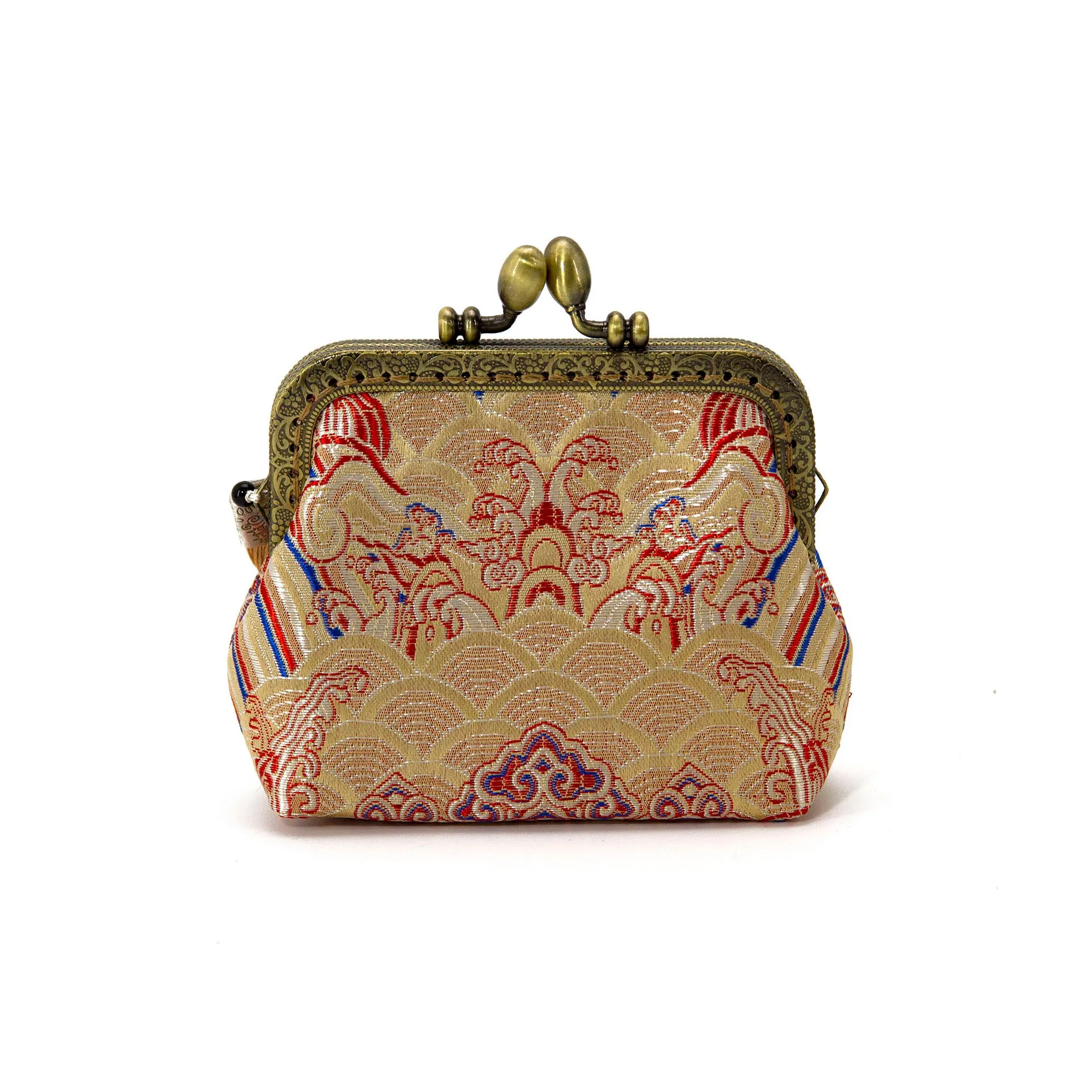 Silk Brocade Mini Bag,Chinese Brocade Coin Pouch,Brocade Wallet -i7bags