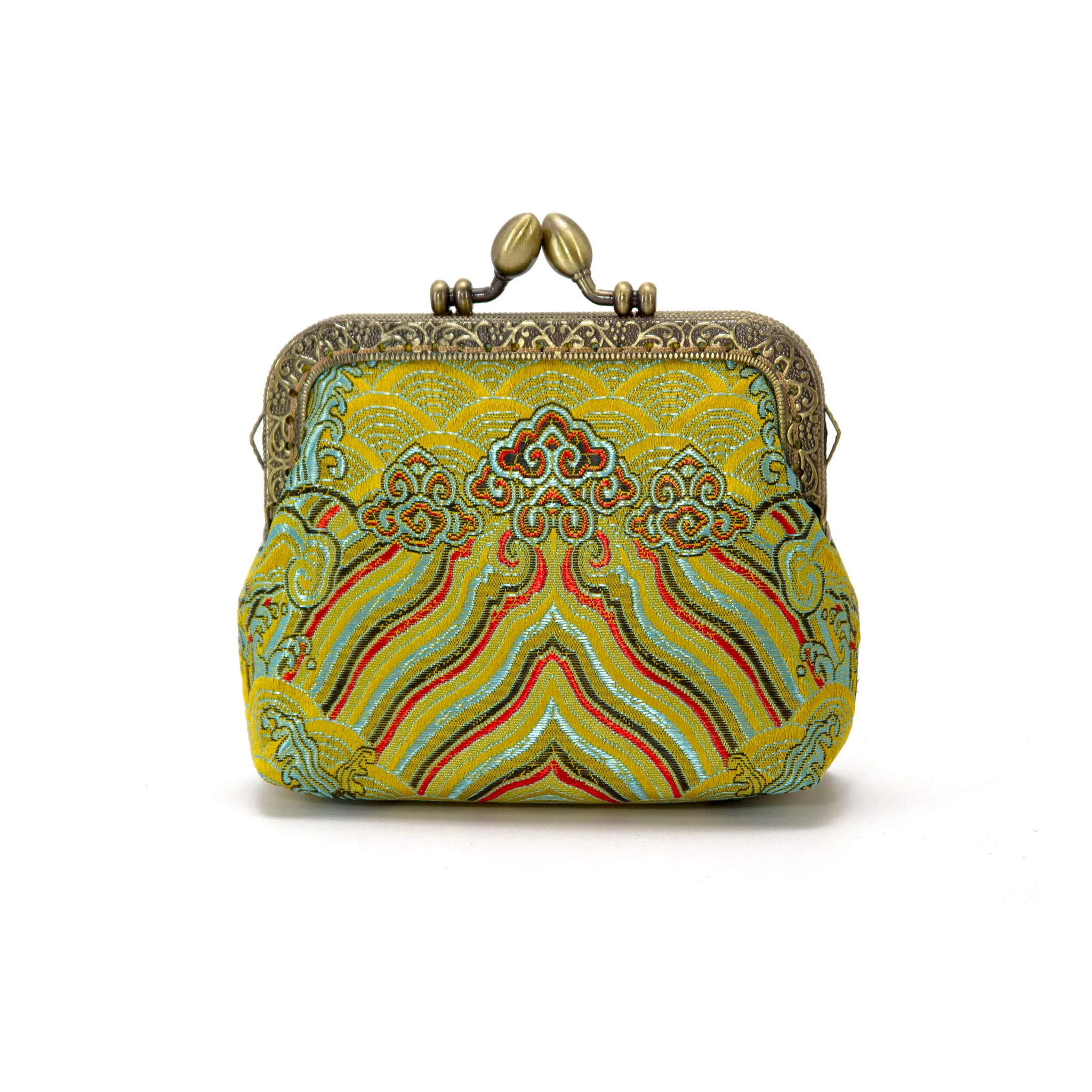 Silk Brocade Mini Bag,Chinese Brocade Coin Pouch,Brocade Wallet -i7bags