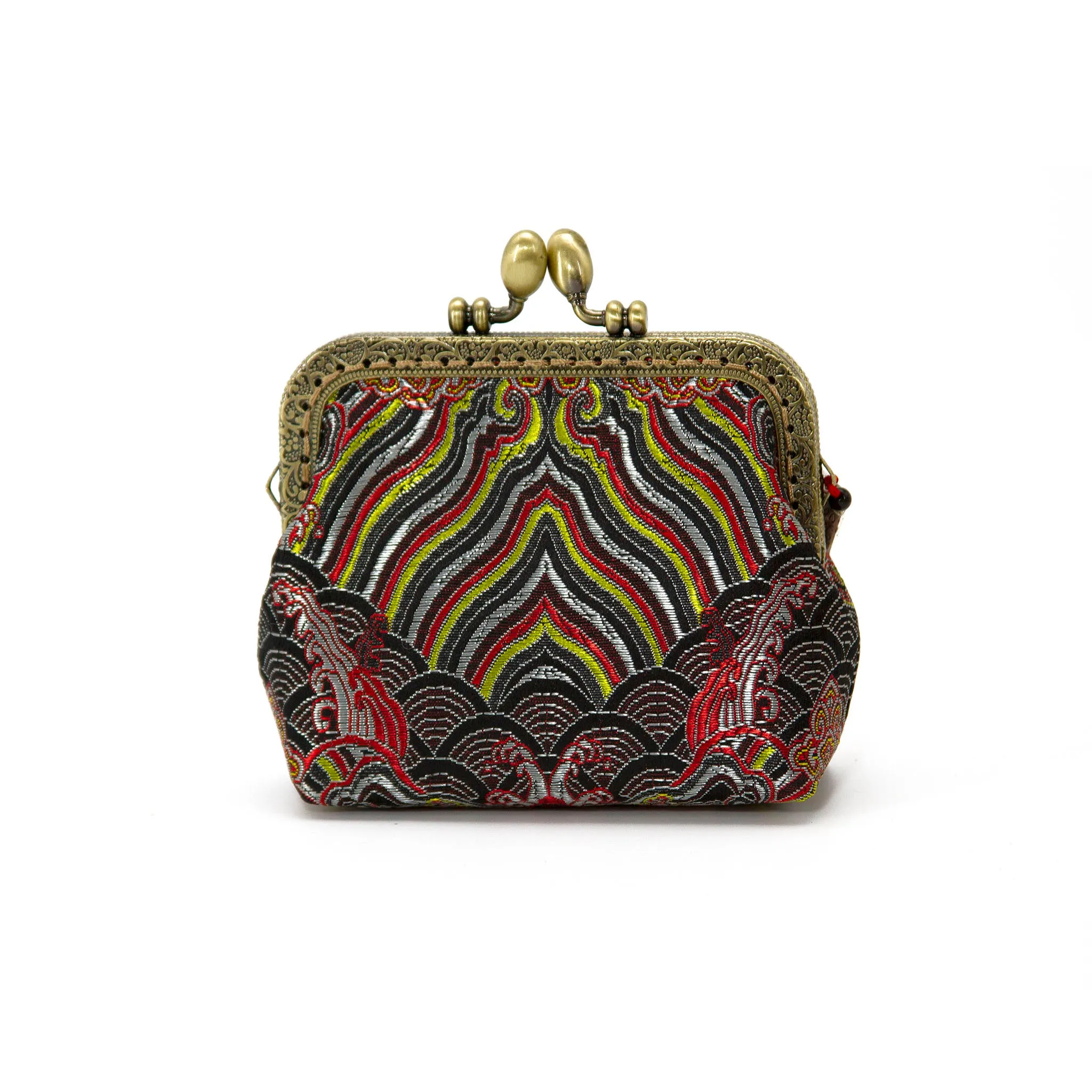 Silk Brocade Mini Bag,Chinese Brocade Coin Pouch,Brocade Wallet -i7bags