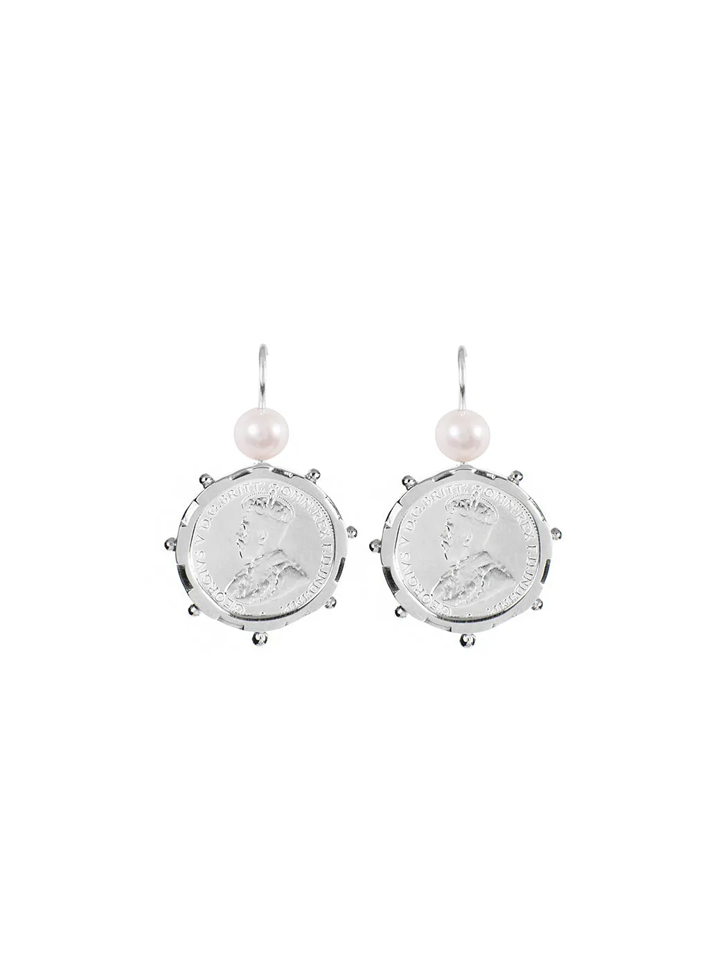 Silver Encased 6p Coin Earrings