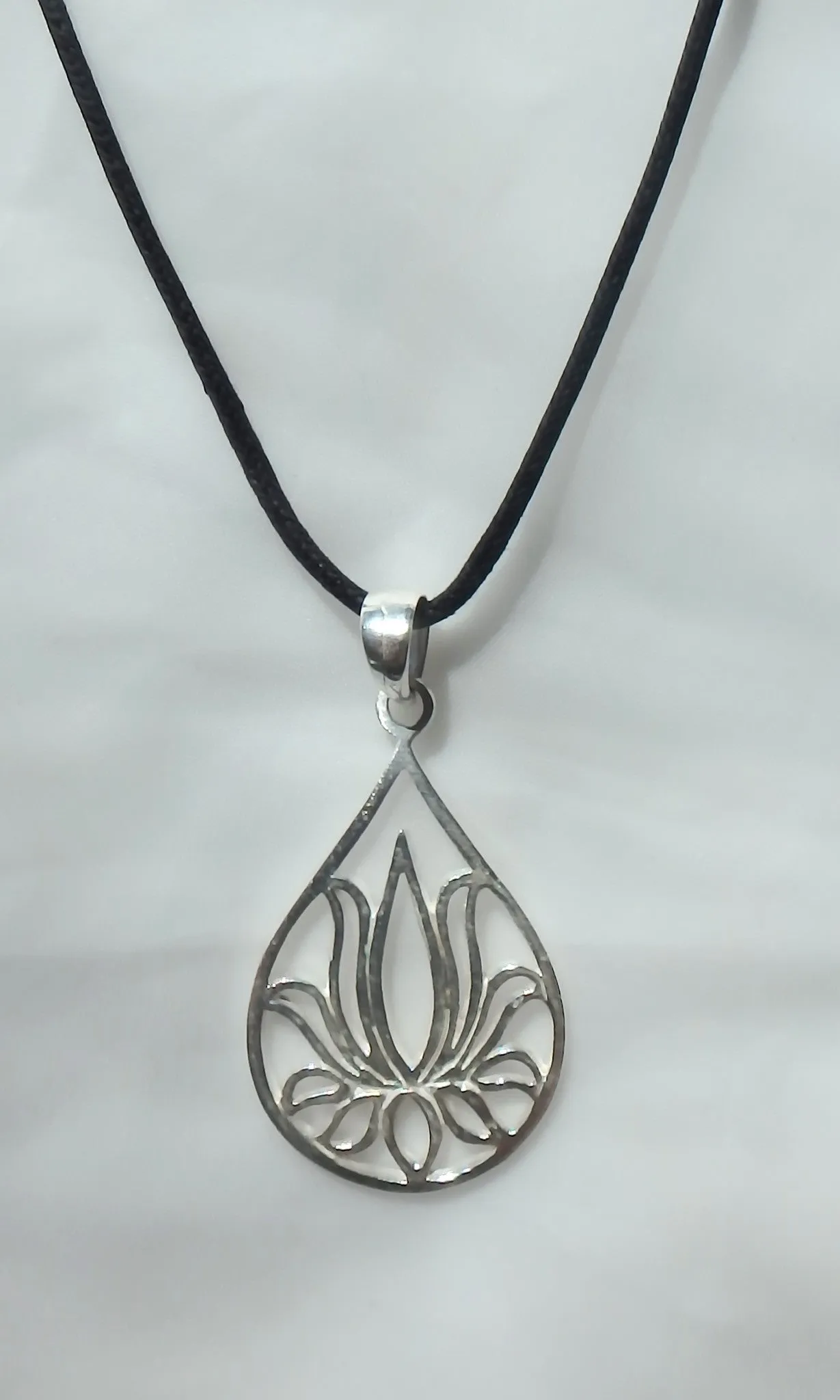 Silver Lotus Flower Necklace