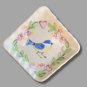 Spring Bluebird Mini Square Tray