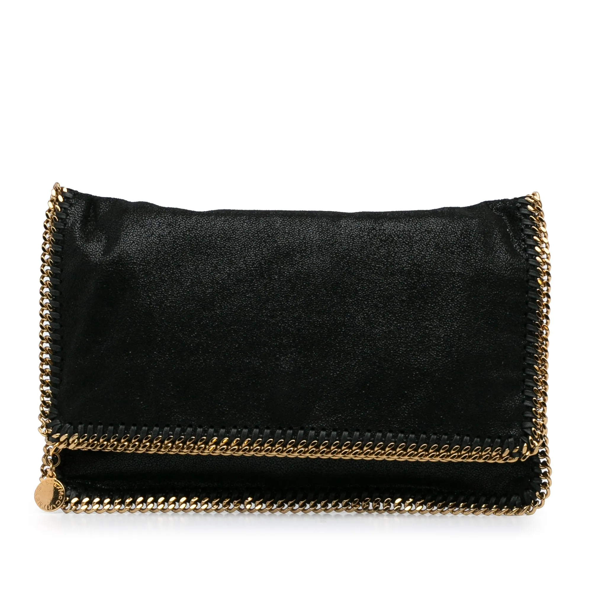 Stella McCartney Falabella Shaggy Deer Black Clutch Bag